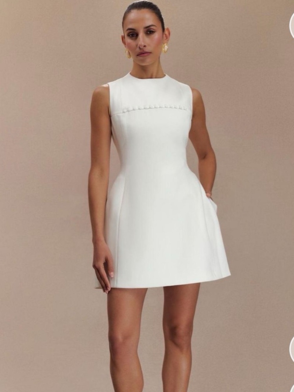Meshki White Sleeveless Mini Dress
